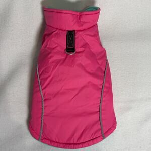 Dog Winter Coat Jacket Vest Fleece Lined Insulated Size Medium Pink Green